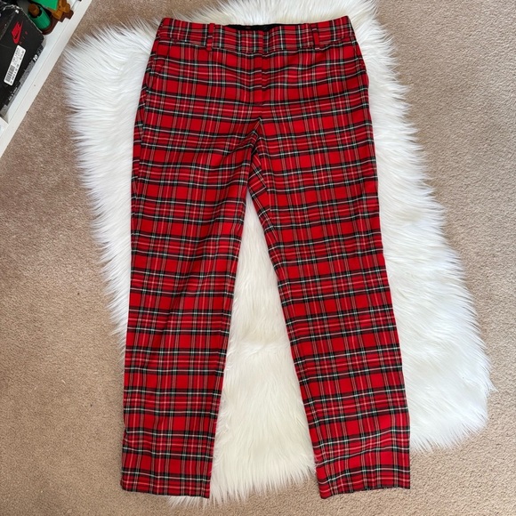 Talbots Hampshire Ankle Pant Classic Red Tartan 4 Petite - Picture 12 of 12